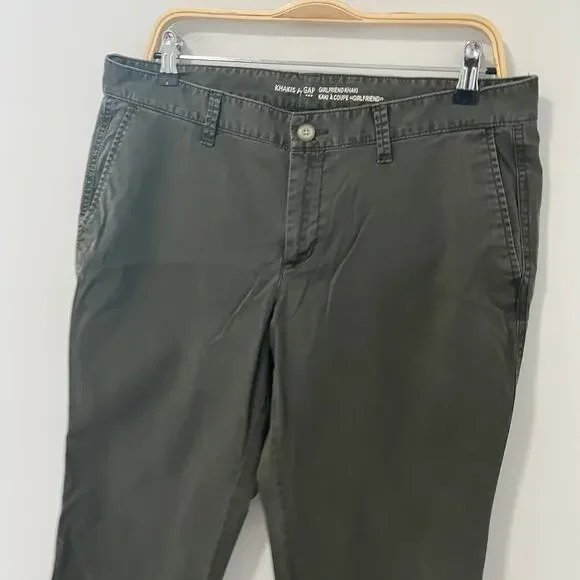 Gap Dark Green Girlfriend Khaki Pants Size 10 - Picture 4 of 5